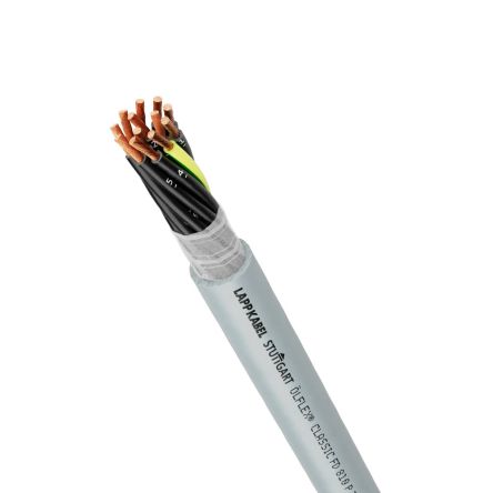 Lapp Olflex Classic Control Cable, 1 Cores, 10 mm², P, Unscreened, Grey Polyurethane PUR Sheath, 8 AWG