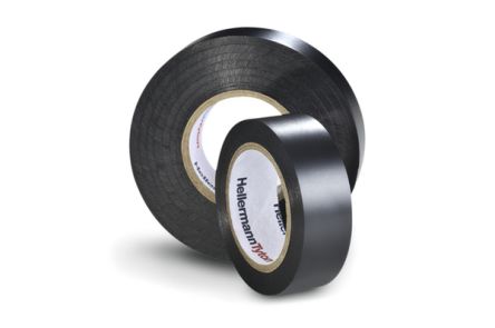 HellermannTyton Black PVC Electrical Tape, 38mm x 20m