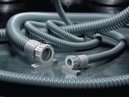 HellermannTyton Flexible Conduit, 19mm Nominal Diameter, Polyvinylchloride, Grey