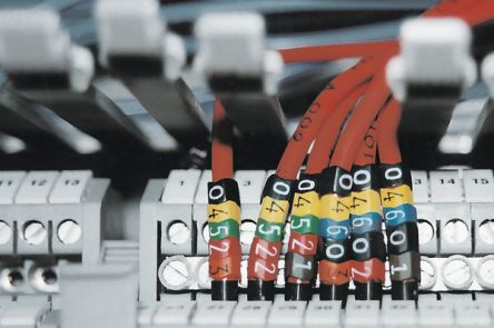 HellermannTyton HGDC2-5 Suspend Cable Marker, Yellow, Pre-printed ""2"", 2 → 5mm Cable, for Cable And Wire,