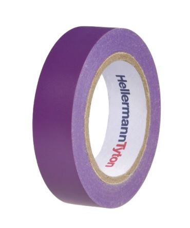 HellermannTyton Violet PVC Electrical Insulation Tape, 15mm x 10m
