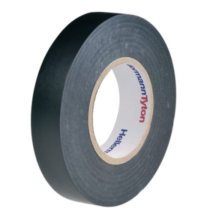 HellermannTyton Black PVC Electrical Insulation Tape, 15mm x 25m