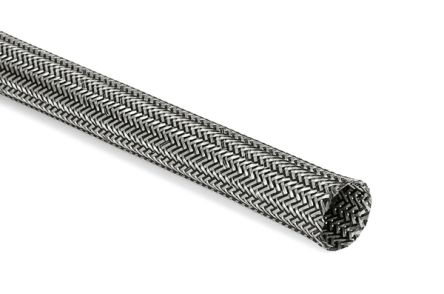 HellermannTyton Expandable Braided Polyester Black Cable Sleeve, 18mm Diameter, 50m Length, HEGEMIP18 Series