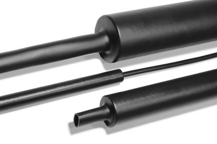 HellermannTyton Halogen Free Heat Shrink Tubing, Black 65mm Sleeve Dia. x 1m Length Up to 4:1 Ratio, MU47 Series