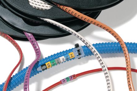 HellermannTyton HODS85 Suspend Cable Marker, Yellow, Pre-printed "4", 1.8 → 6.3mm Cable, for AT1, AT2 or AT3