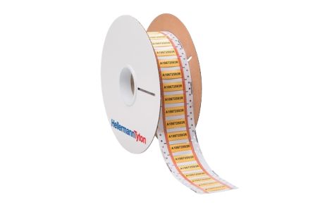 HellermannTyton TLFD DS Suspend Heat Shrink Cable Marker, Yellow, Pre-printed "Ladder Style", 19.1 → 39.29mm