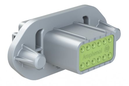 Amphenol Industrial, AT04 Automotive Connector Socket Grey Panel Mount 12 Way, Crimp Termination AT04-12PA-PM12