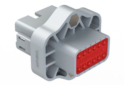 Amphenol Industrial, AT04 Automotive Connector Socket Grey Panel Mount 12 Way, Crimp Termination AT04-12PA-PM05