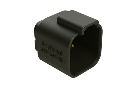 Amphenol Industrial, AT04 Automotive Connector Socket Black Through Hole 6 Way, Solder Termination AT04-6P-BM02