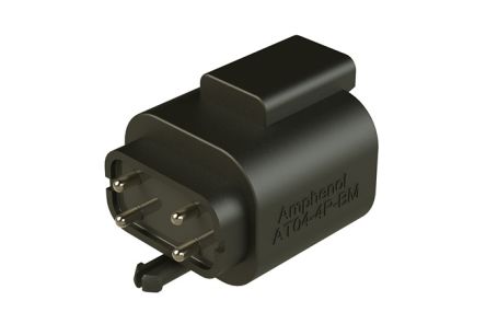 Amphenol Industrial, AT04 Automotive Connector Socket Black Through Hole 4 Way, Solder Termination AT04-4P-BM04