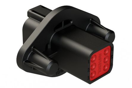 Amphenol Industrial, AT04 Automotive Connector Socket Black Panel Mount 6 Way, Crimp Termination AT04-6P-PM11