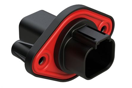 Amphenol Industrial, AT04 Automotive Connector Socket Black Flange Mount 4 Way, Crimp Termination AT04-4P-PM11