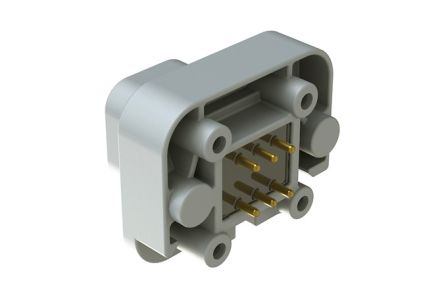 Amphenol Industrial, AT15 Automotive Connector HDR Grey Through Hole 6 Way, Solder Termination AT15-6P-BM02GRY
