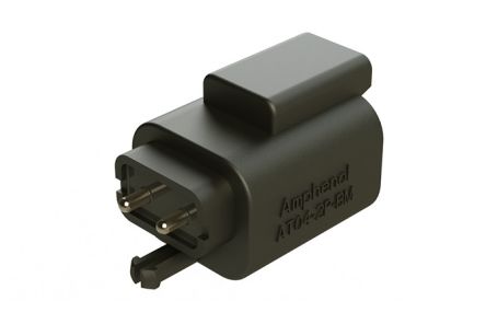 Amphenol Industrial, AT04 Automotive Connector PIN Black Through Hole 2 Way, Solder Termination AT04-2P-BM04