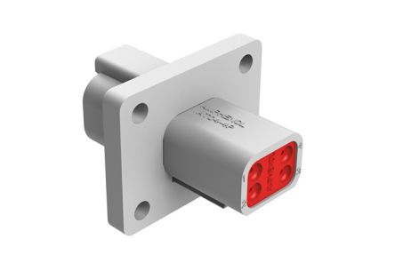 Amphenol Industrial, AT04 Automotive Connector Plug Black Flange Mount 4 Way, Crimp Termination AT04-4P-L012