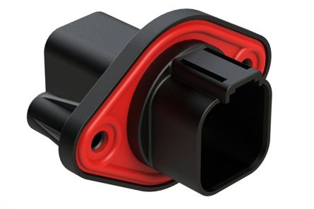 Amphenol Industrial, AT04 Automotive Connector Socket Black Flange Mount 6 Way, Crimp Termination AT04-6P-PM12