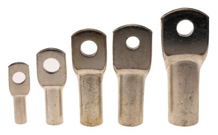RS PRO Uninsulated Tubular Ring Terminal, Brown