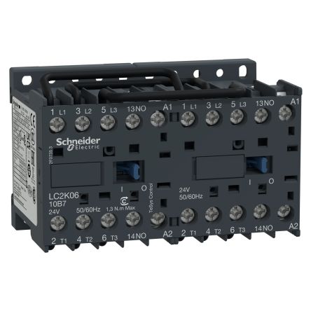Schneider Electric TeSys TeSyS K Contactor, 200 → 208 V ac Coil, 3-Pole, 6, 1.5 kW, 1 NC + 1 NO, 690 V ac