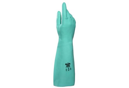 Mapa Ultranitril 480 Green Nitrile Chemical Resistant Gloves, Size 10