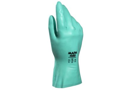 Mapa Ultranitril 485 Green Nitrile Chemical Resistant Gloves, Size 7