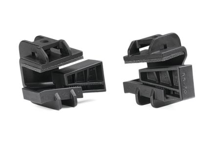 HellermannTyton Black Cable Clamp 28.6 mm x 46.2mm, 7.9mm Max. Cable Tie Width