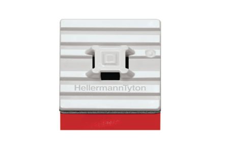 HellermannTyton Self Adhesive White Cable Tie Mount 28 mm x 28mm, 5.4mm Max. Cable Tie Width