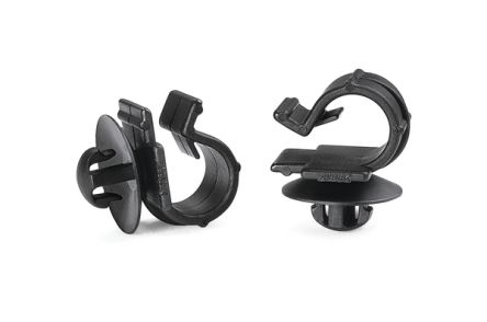 HellermannTyton Black Nylon Cable Clip, 6.7mm Max. Bundle