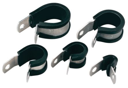 HellermannTyton 27mm Black, Aluminium P Clip