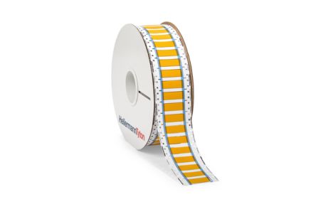 HellermannTyton TLFX DS Suspend Heat Shrink Cable Marker, Yellow, Pre-printed "Ladder Style", 19 → 38.1mm Cable,