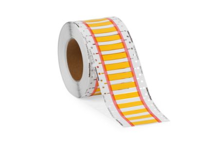 HellermannTyton TULT DS Suspend Heat Shrink Cable Marker, Yellow, Pre-printed "Ladder Style", 3 → 9mm Cable, for