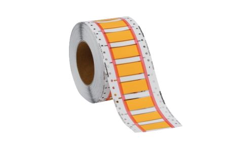 HellermannTyton TULT DS Suspend Heat Shrink Cable Marker, Yellow, Pre-printed ""Ladder Style"", 8 → 24mm Cable,