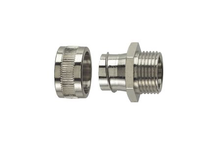 HellermannTyton Fixed External Thread Fitting, Conduit Fitting, 32mm Nominal Size, M32, Stainless Steel, Metal IP40