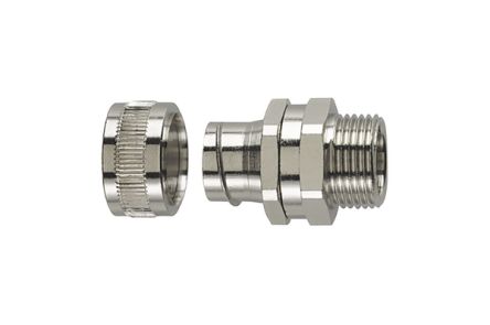 HellermannTyton Fixed Fitting, Conduit Fitting, 12mm Nominal Size, M16, Stainless Steel, Metal IP40 rating