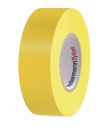 HellermannTyton Yellow PVC Electrical Insulation Tape, 19mm x 20m
