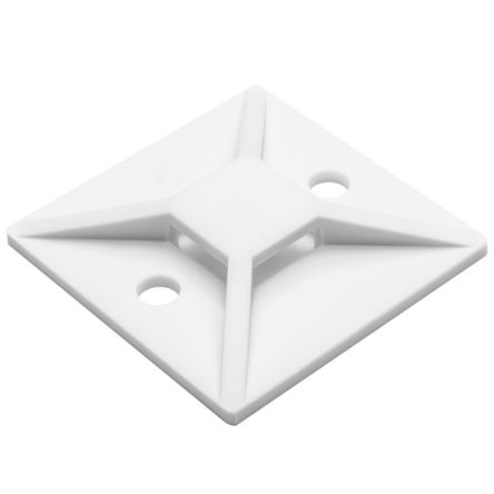 HellermannTyton White Cable Tie Mount 37.7 mm x 37.7mm, 8.9mm Max. Cable Tie Width