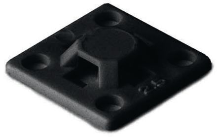 HellermannTyton Self Adhesive Black Cable Tie Mount 13 mm x 13mm, 2.7mm Max. Cable Tie Width