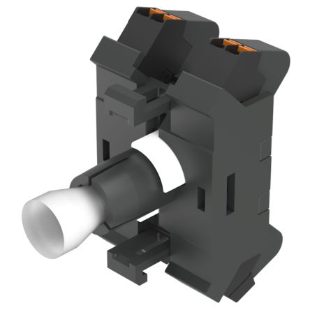 EAO 704.9 Series Contact & Light Block for Use with Push Button Contact Block, 24, White Light, Push In Terminal