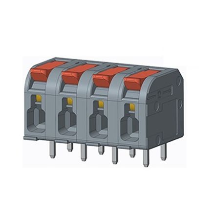 Amphenol Industrial QT08BDP83H0000G Series PCB Terminal Block, 8-Contact, 7.5mm Pitch, PCB Mount, 1-Row, Solder Pin