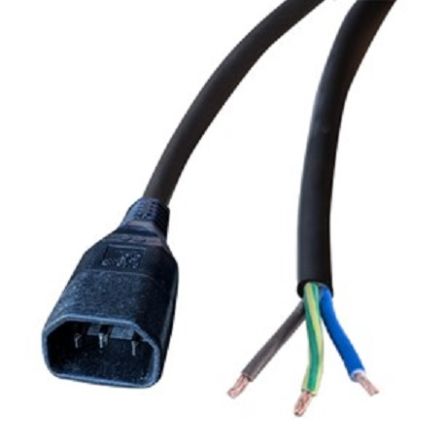 RS PRO Straight Unterminated Straight IEC C14 Plug Power Cord, 2m