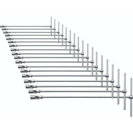 Usag 18-Piece Hex Key Set, 6 → 24 mm Size, T Shape, Long Arm