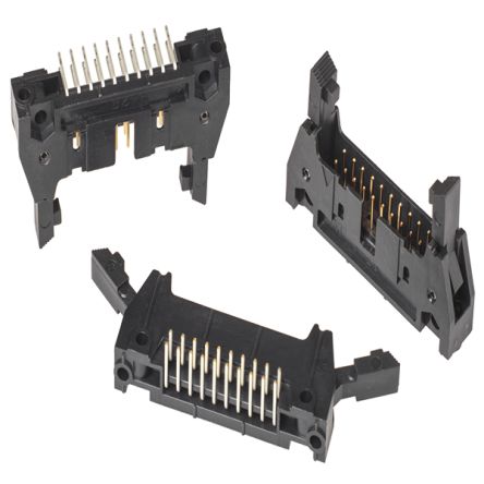 3M 3000 Series Right Angle Through Hole PCB Header, 20 Contact(s), 2.54mm Pitch, 2 Row(s), Shrouded
