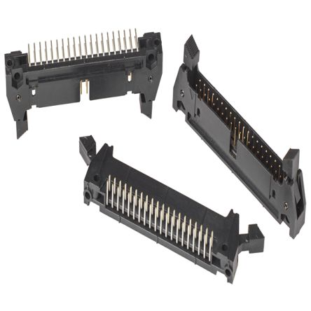 3M 3000 Series Right Angle Through Hole PCB Header, 50 Contact(s), 2.54mm Pitch, 2 Row(s), Shrouded