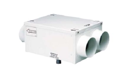 Vent-Axia HR100RS HR100RS Wall Mount Extractor Fan, 153L/s, 53dB(A), Heat Recovery Cube, Duct Size 200 → 315mm