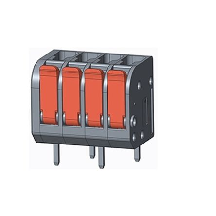 Amphenol Industrial QT04ABI83V0000G Series PCB Terminal Block, 4-Contact, 5mm Pitch, PCB Mount, 1-Row, Solder Pin