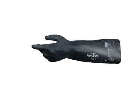 Ansell AlphaTec Black HDPE Chemical Resistant Work Gloves, Size 11, Neoprene Coating