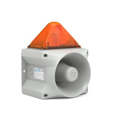 Pfannenberg PA X Series Amber Beacon, 24 V dc, IP66, Direct Mount, 122dB at 1 Metre