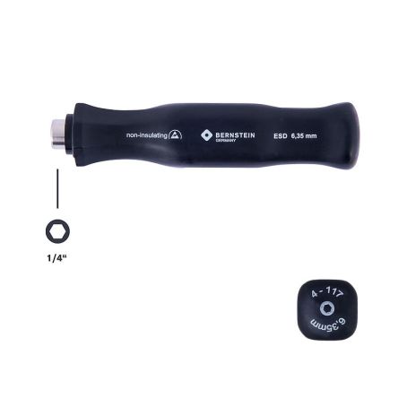 Bernstein Hexagon Socket Screwdriver Handle, 1/4 in Tip, 105 mm Overall