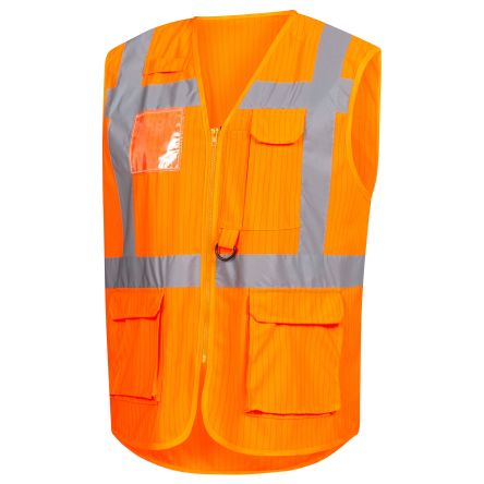 NITRAS SAFETY Orange Hi-Vis Hi Vis Vest, S