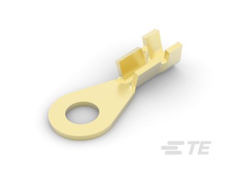 TE Connectivity, 1405 Uninsulated Ring Terminal, 8, M4 Stud Size, Gold