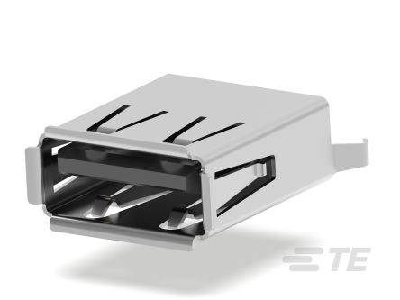 TE Connectivity Vertical, Board Mount, Receptacle- Single Port Type USB 2.0 Type-A 2.0 USB Connector